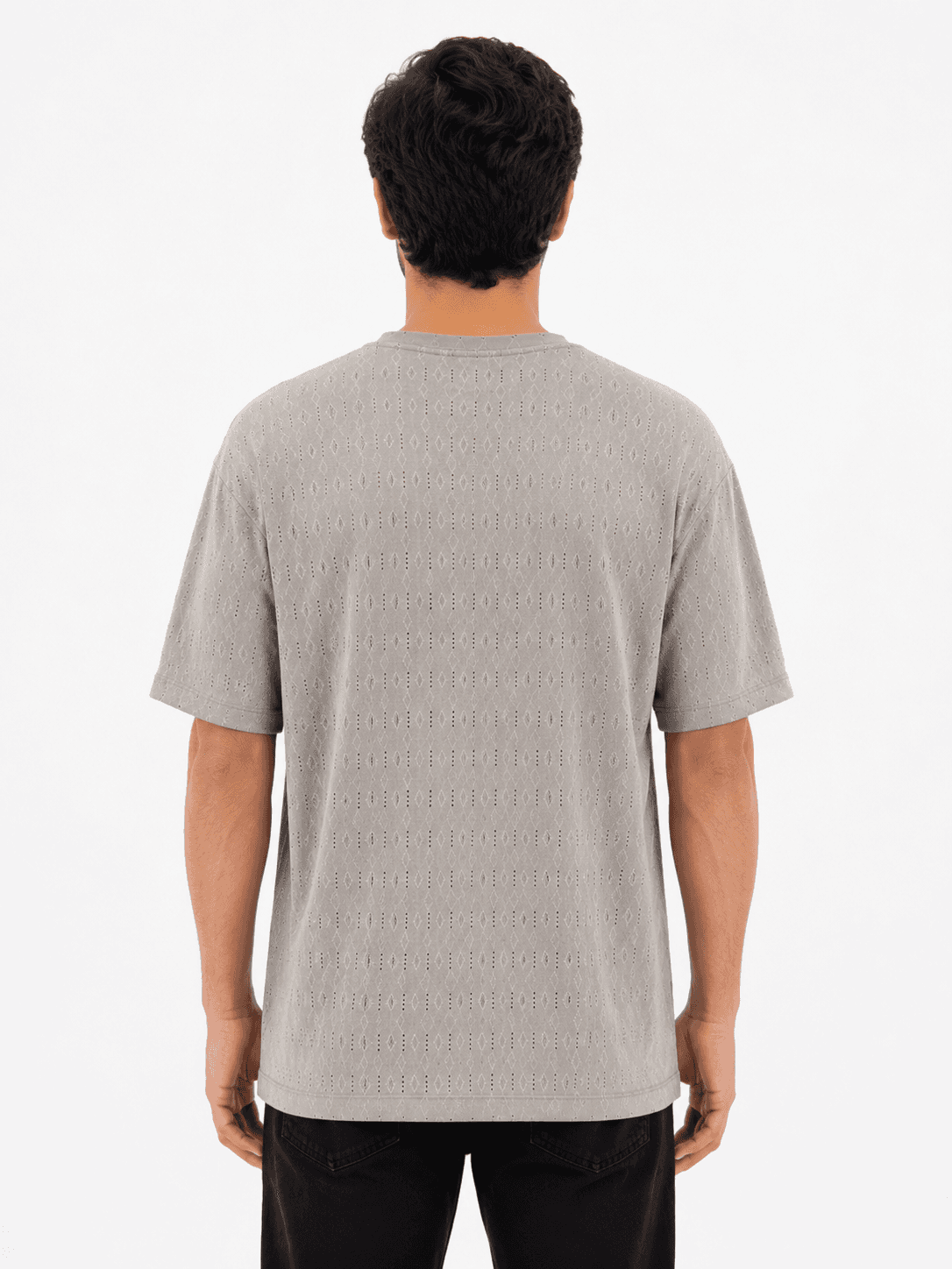 SILVER GRID OVERSIZED POLO T-SHIRT second view