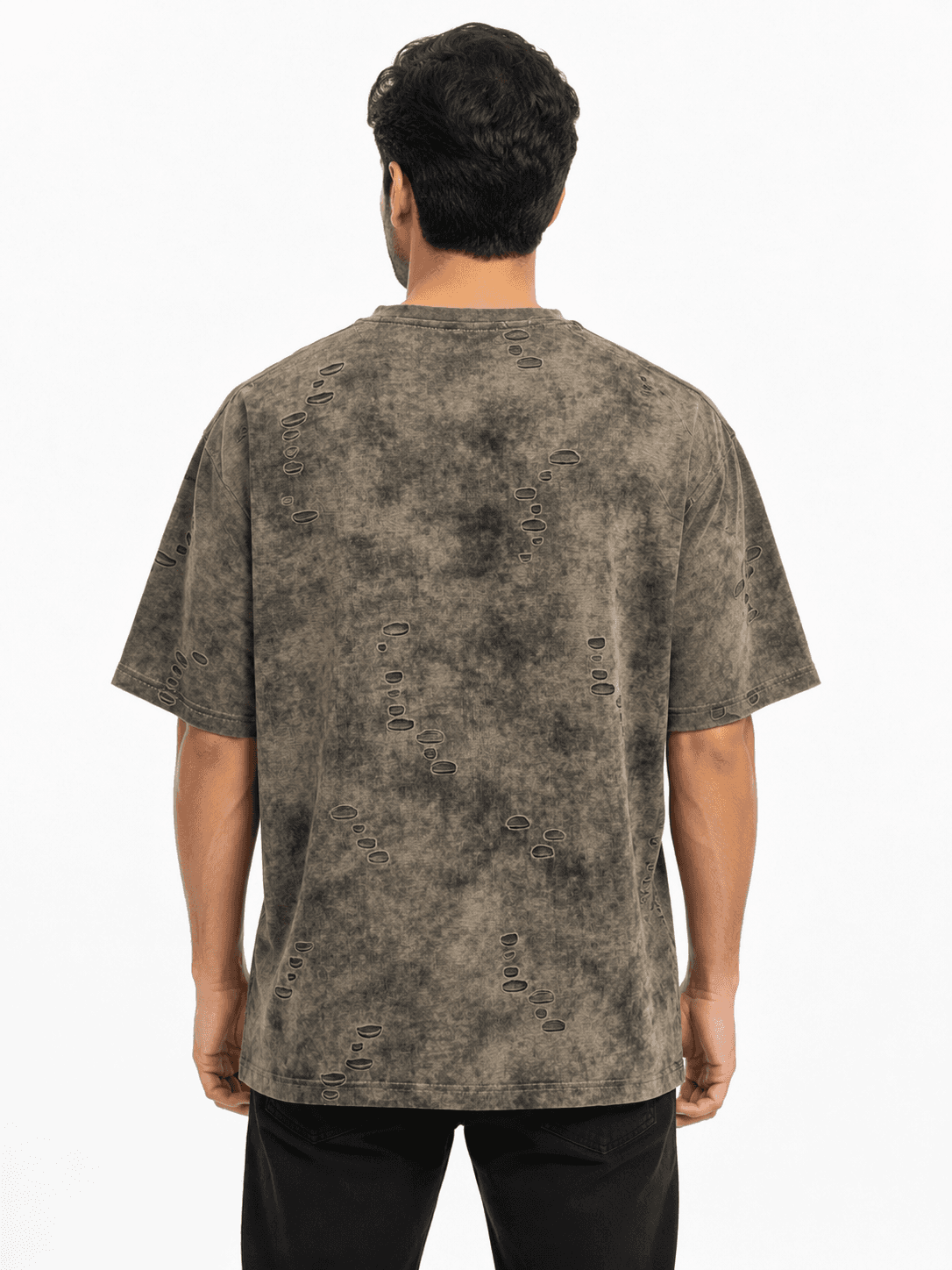 VINTAGE TAUPE DISTRESSED OVERSIZED POLO T-SHIRT second view